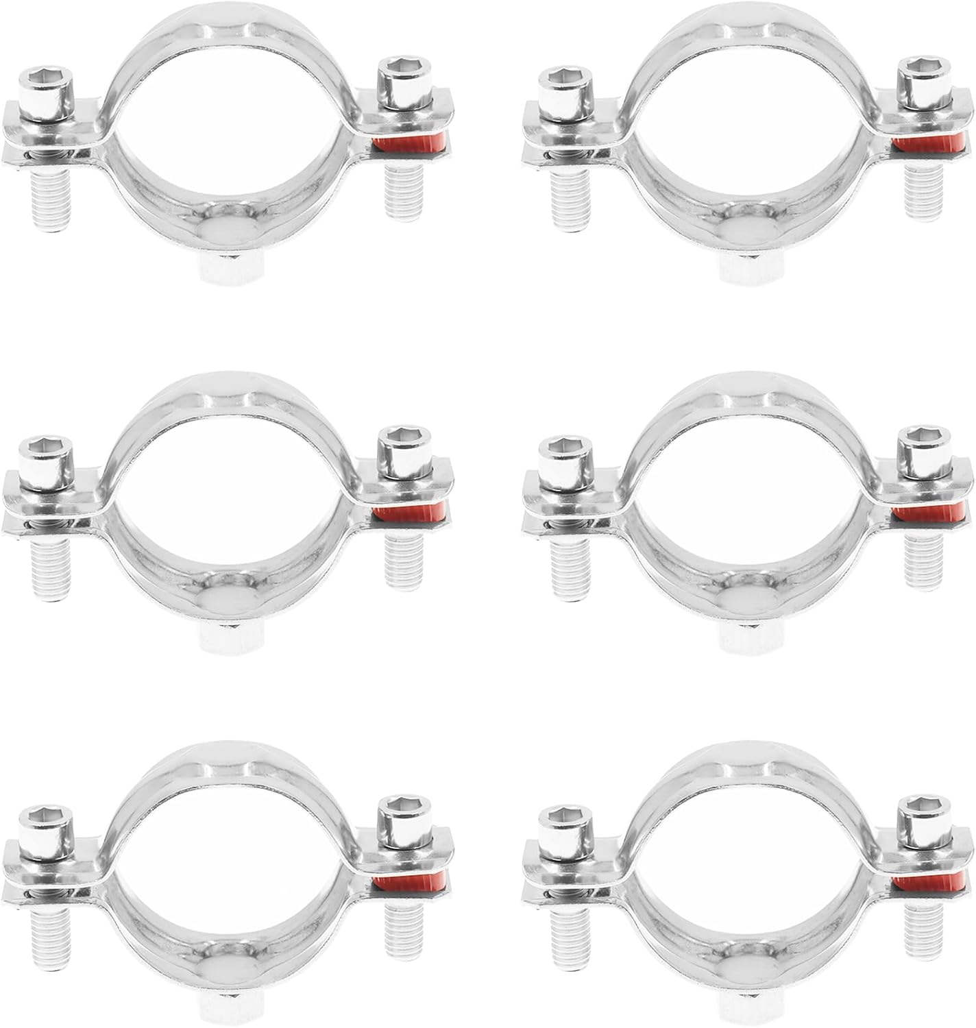 304 Stainless Steel Ring Hanger,ULIFESTAR Pipe Hanger Clamp,Adjustable Wall Pipe Bracket,Heavy Duty Split Ring Pipe Hanger,6PCS Fixed Water Pipe Bracket for Round Gas Vent (φ102-108mm/4-4.25")