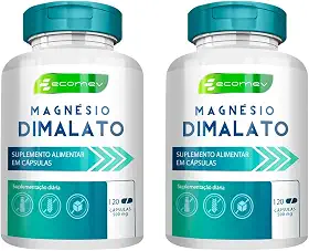 2Un Magnesio Dimalato 500mg 240Cáps Puro 100% Absorção Importado Ecomev - 2Meses