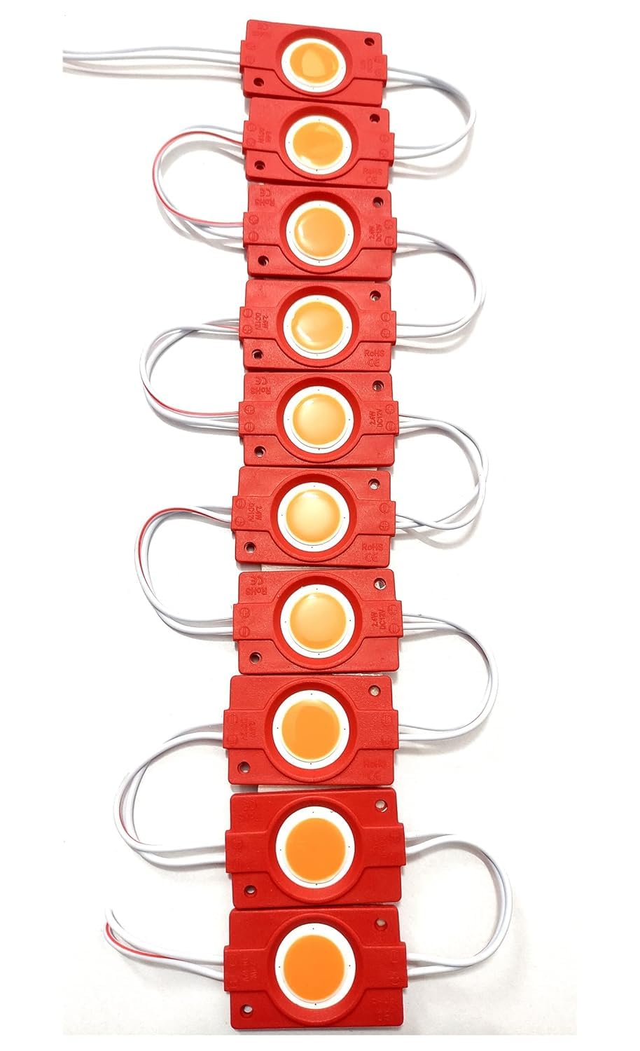 10PCS(Red) DC 12 Volt 2.4 Watt Coin Shape LED Module Light Lamp Bulb Multipurpose Use For Home, Temple, Bike, Car Decoration DIY Projects, Hobby Kit-image-41