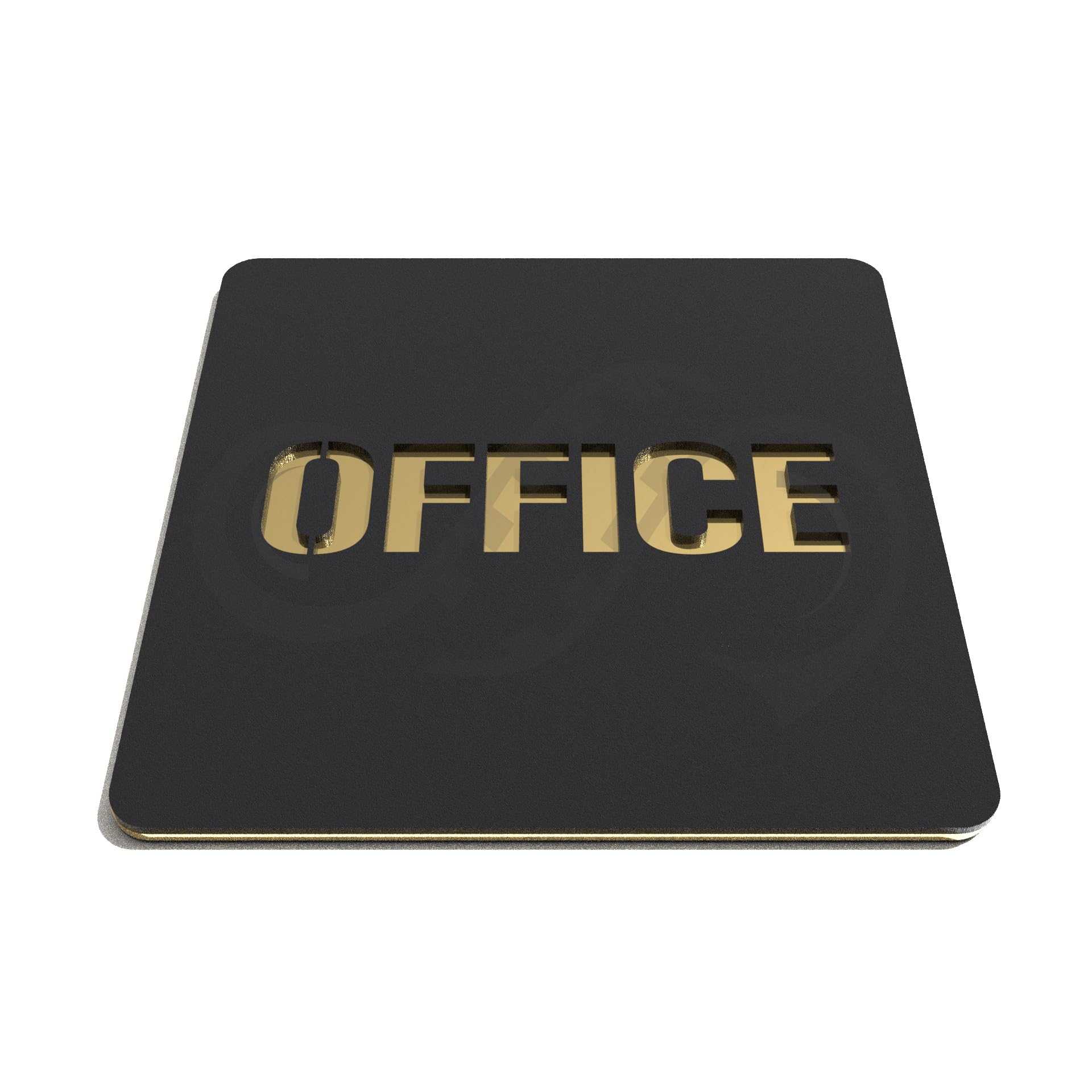 SMEDOR® Luxury Indicative OFFICE sign | 3M Brand Self Adhesive | 6 x 6 inch | Any Upscale Space | Designed for both indoor & outdoor use | Matt Black & Mirror Gold | Square Shaped | OFFICE Signboard