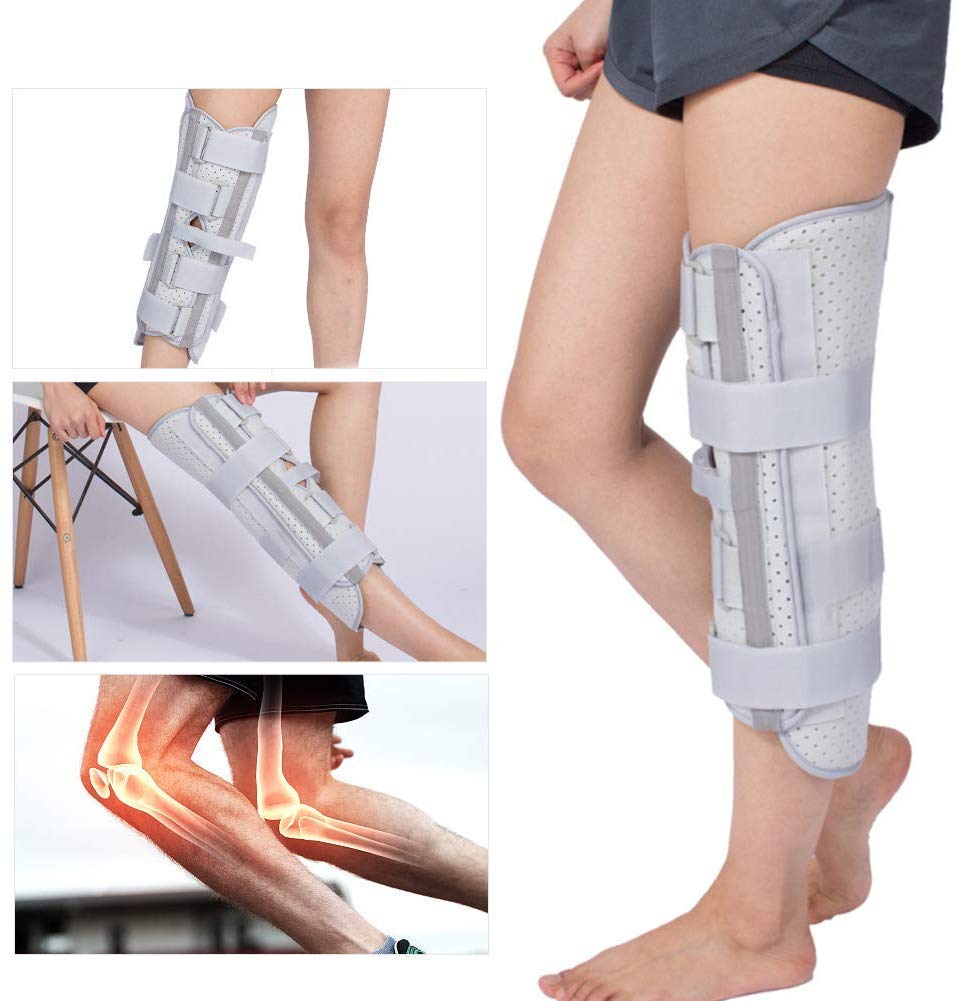 Soporte inmovilizador de rodilla, soporte rígido para postoperatoria, estabilización de tres paneles para fracturas, soporte de tobillo, fijación quirúrgica