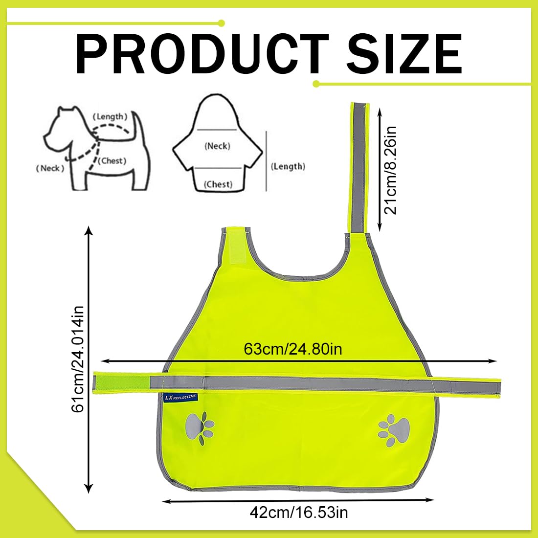 Gilets de sécurité pour chiens Gilet de sécurité réfléchissant haute visibilité pour chien, haute visibilité la nuit, imperméable, léger et confortable (taille M)