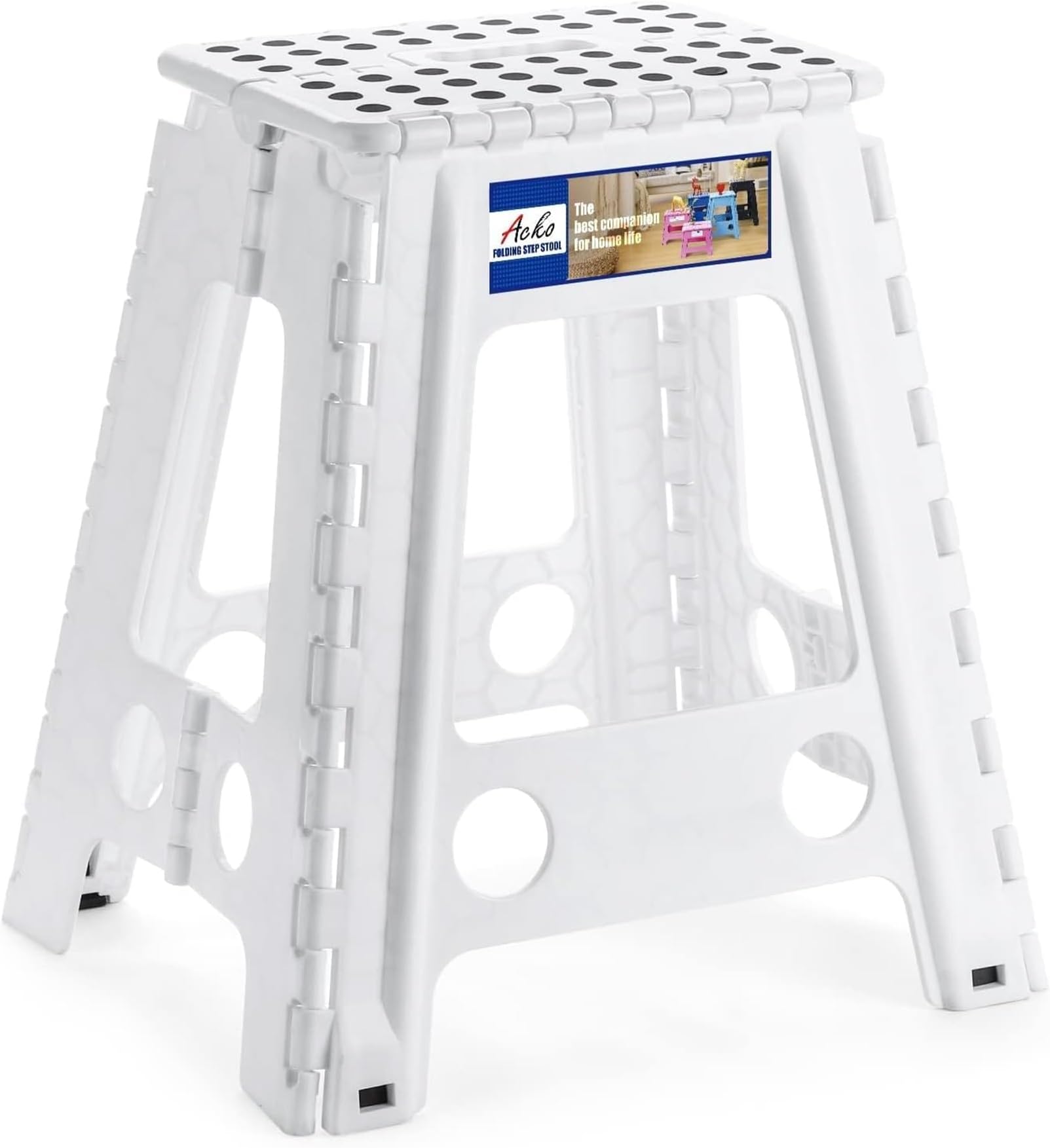 LIVIVO Folding Step Stool Compact and Lightweight Two Tier Anti Slip