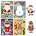 24 piezas Navidad DIY Sticker Pegatina para juegos de fiesta de Navidad para Niños, Navidad haz tu propia cara pegatina Santa muñeco de nieve reno elfo para niños manualidades favores