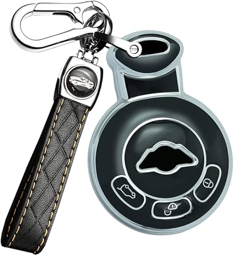 Miniatura 8 de ontto Silver Edge - Funda para llave inteligente de entrada sin llave, compatible con Mini Cooper Countryman Paceman 2007-2014, protector de llave