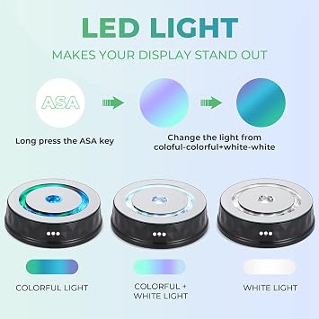 Rotating Display Stand with LED Colorful Light 9inch/17.6lb