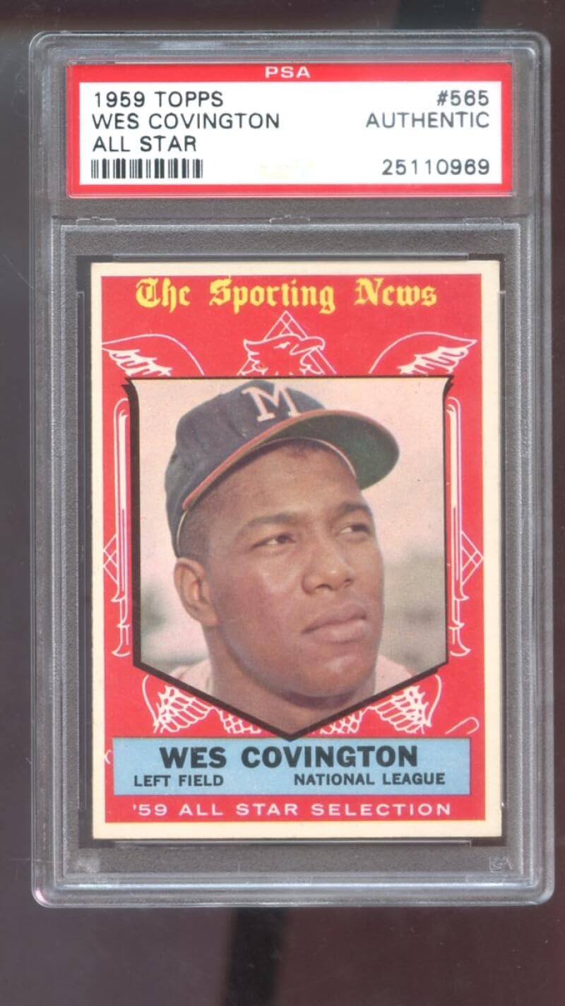 1959 Topps #565 Wes Covington All Star PSA AUTHENTIC Graded Baseball Card MLB The Sporting News '59 Selection