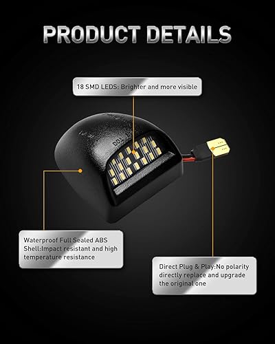 Miniatura 3 de LESAUCE Lámpara de matrícula LED completa de repuesto para Chevy Silverado 1500 2500 3500 Suburban Tahoe GMC Sierra Yukon XL para Escalade 6000 K