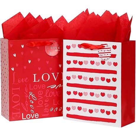 Vammy Valentine's Day Gift Bags: 13" Large Capacity for Precious Gifts