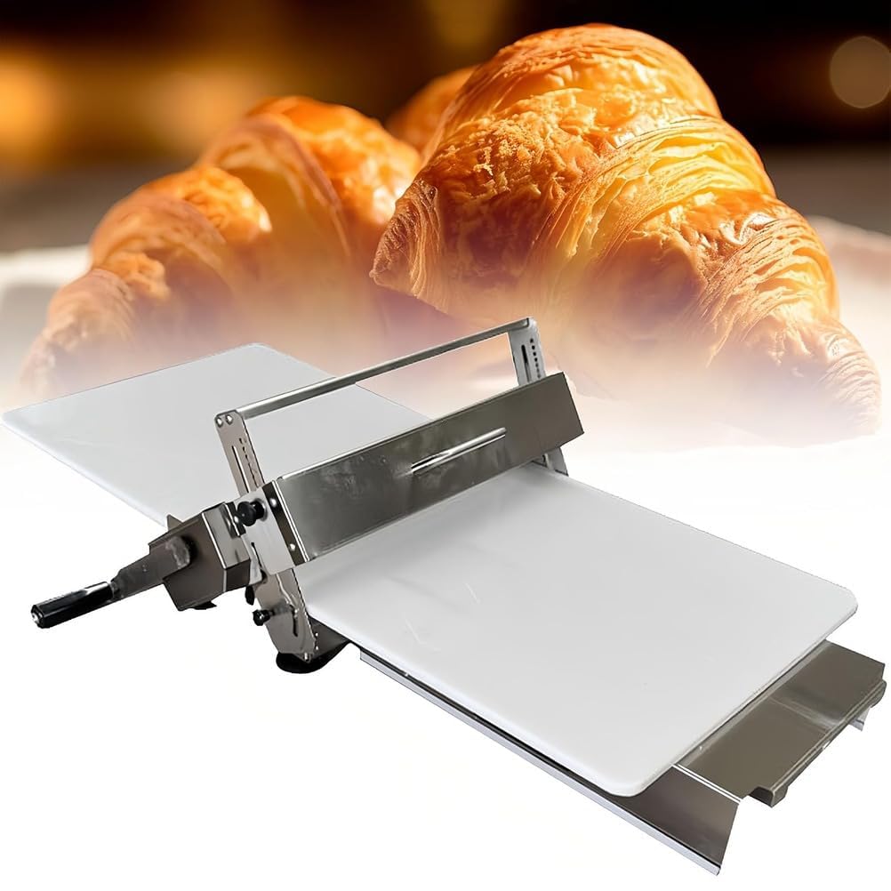 Macchina per sfogliatrice per impasto, rullo manuale per impasto, spessore regolabile 0,5-25 mm, per glassa, marzapane, pasta sfoglia