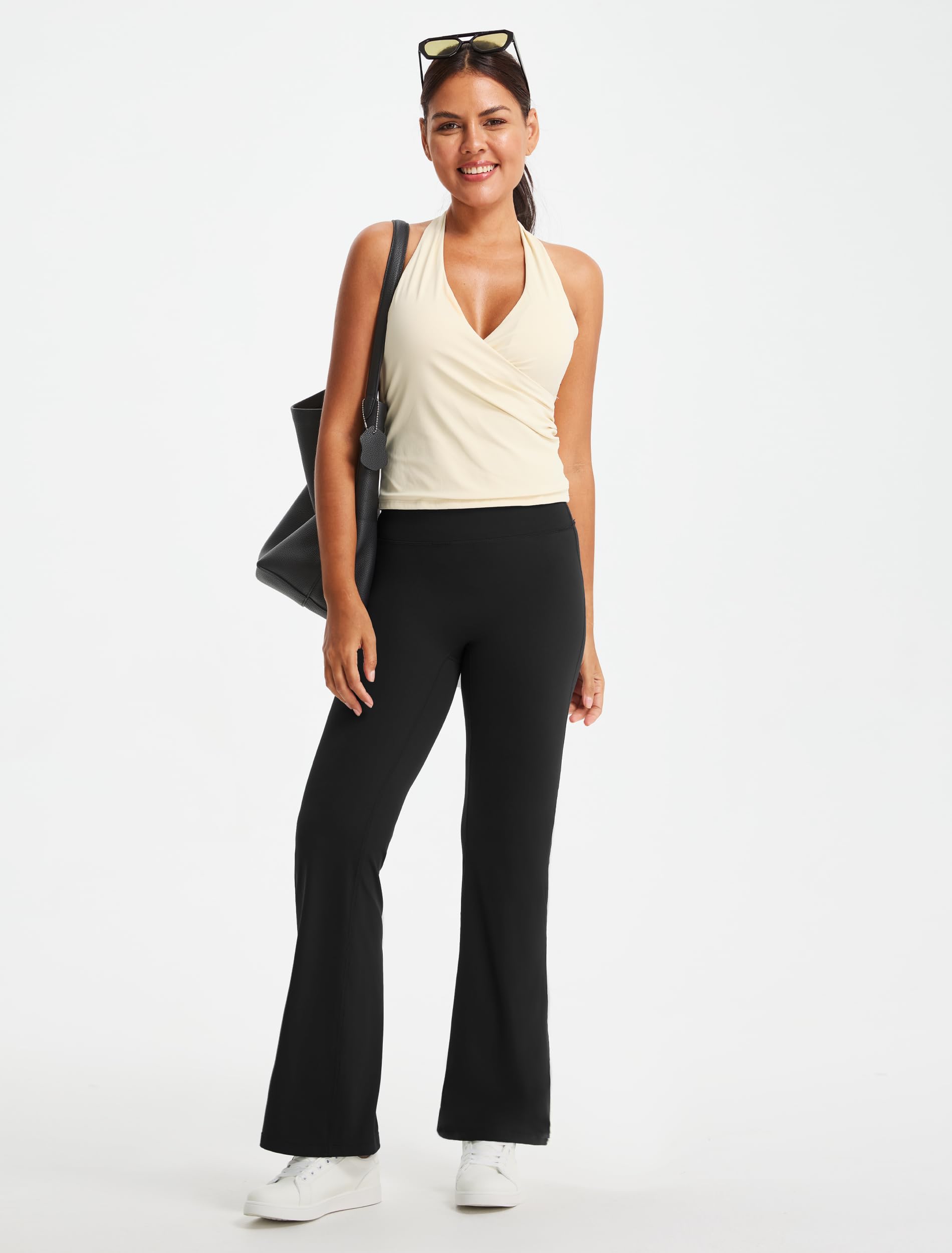 Libin Pantalones Mujer Yoga Cintura Alta Sin Costuras,Leggings Acampanados Deportivos Elásticos para Pilates Fitness,Ropa Deportiva Mujer Verano Casual Normal/Largo