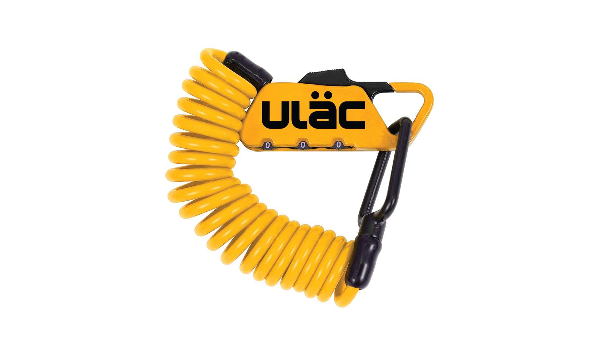 ULAC Piccadilly LTD Multipurpose Carabiner Cable Combo Lock for Helmet, Motorcycle, e-Scooter, Bicycle, Gym Locker, Baby Strollers, Suitcases, Luggage, Gate, Fence(Bumblebee)
