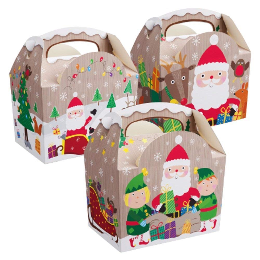 10 x Christmas Xmas Party Meal / Party Loot Filler Toy Boxes
