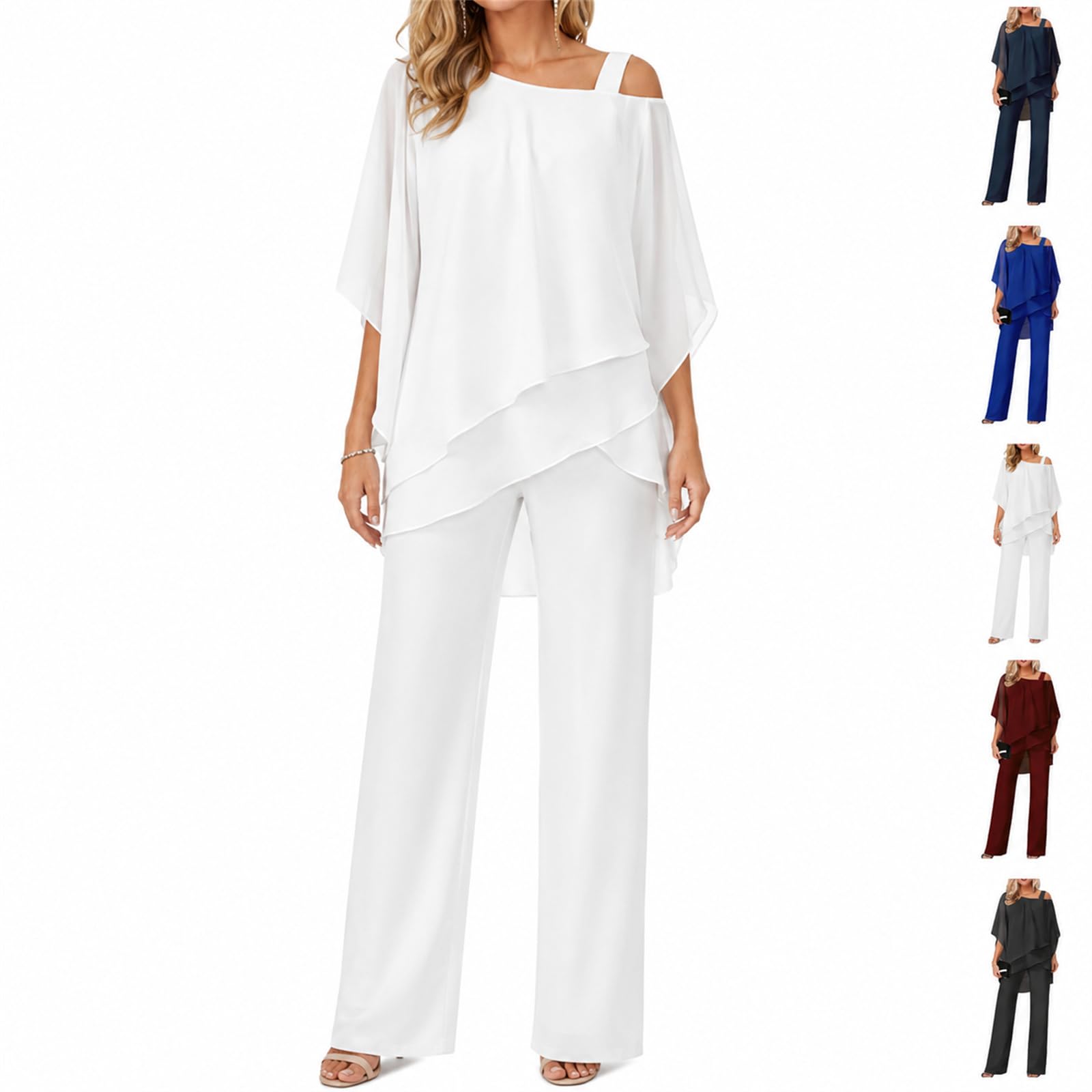 Generisch Conjunto bohemio de algodón y lino: dos piezas con escote halter y pantalón acampanado, sin mangas, espalda descubierta, estilo informal de vacaciones