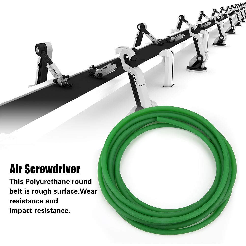 Correa redonda de poliuretano PU 8mm*5m superficie rugosa para accionamiento verde