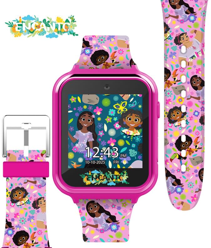 Disney Encanto Kids Smartwatch with Camera, Games, and Fitness Tracker – Interactive Touchscreen Watch with Changeable Faces, Alarm, Voice Recorder, and Step Counter – Fits Wrists 5.5" to 8"3