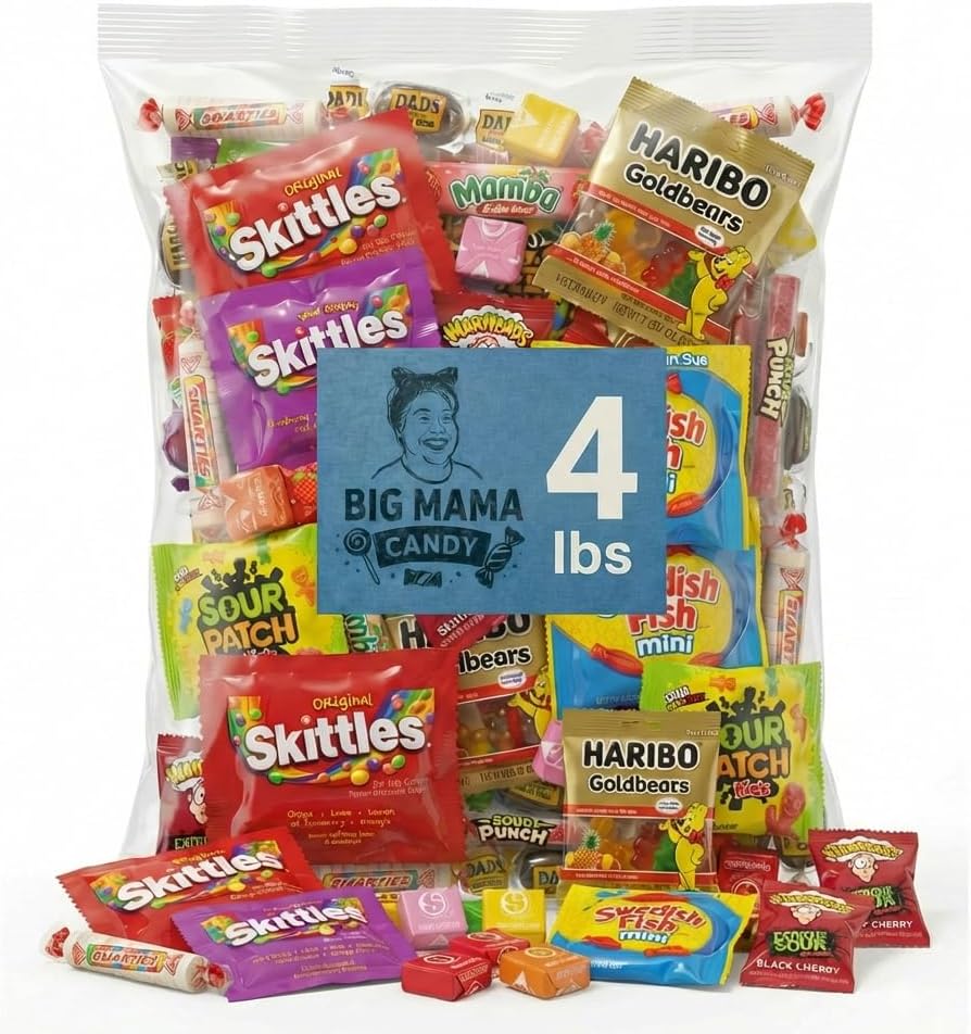 Mix Candy Variety Pack 1 lbs - Bulk Candy Individually Wrapped - Assorted Candies Goodie Bags & Pinata Stuffers - Gummy & Sour Candies Bulk - Big Bag for Kids, July 4th