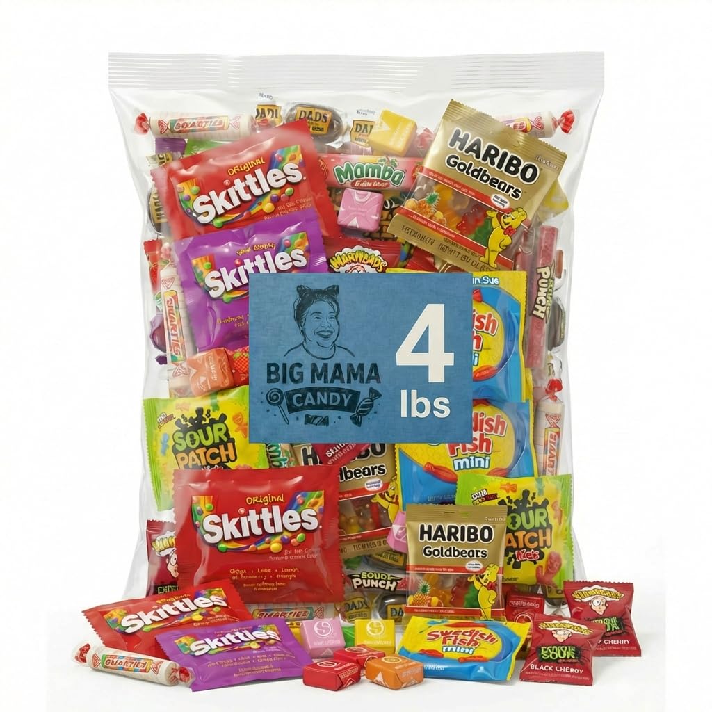 Candy Variety Pack - 8 LB Bulk Assortment - Individually Wrapped Party Candy Pinata, Goodie Bags