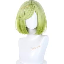 LABEAUTE Coco Cosplay Wig 30cm Green Short Bob Wig for Witch Hat Atelier Costume Heat Resistant Synthetic Hair for Halloween/Party