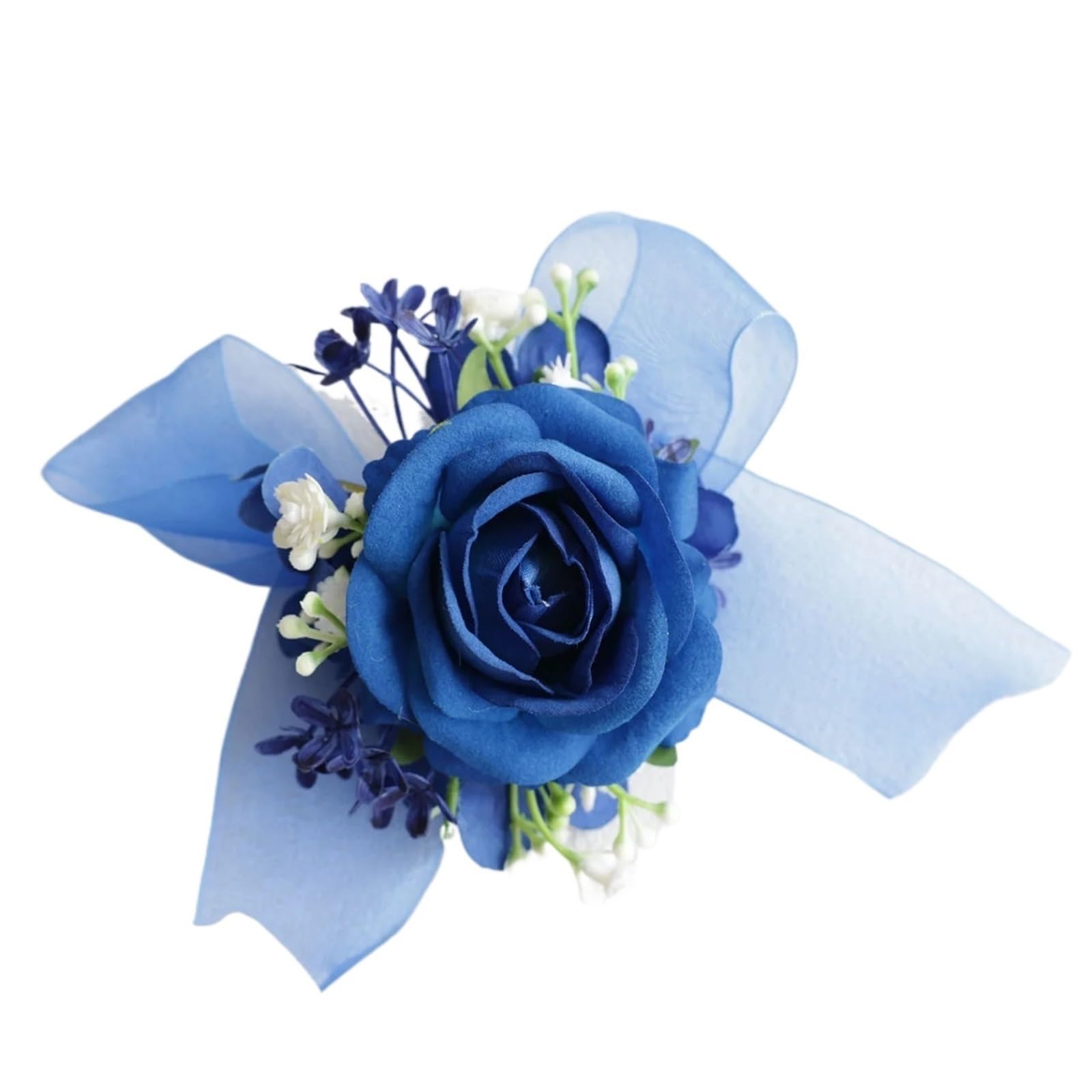 GHHZML Boutonniere Wrist Corsage Wristlet Band Bracelet and Men Boutonniere for Wedding Artificial Flower Prom Decorations