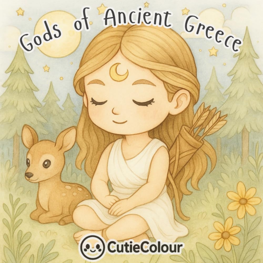 Gods of Ancient Greece: 25 Relaxing Chibi Images for Adults and Teens Featuring Mythology and Ancient Greek Gods