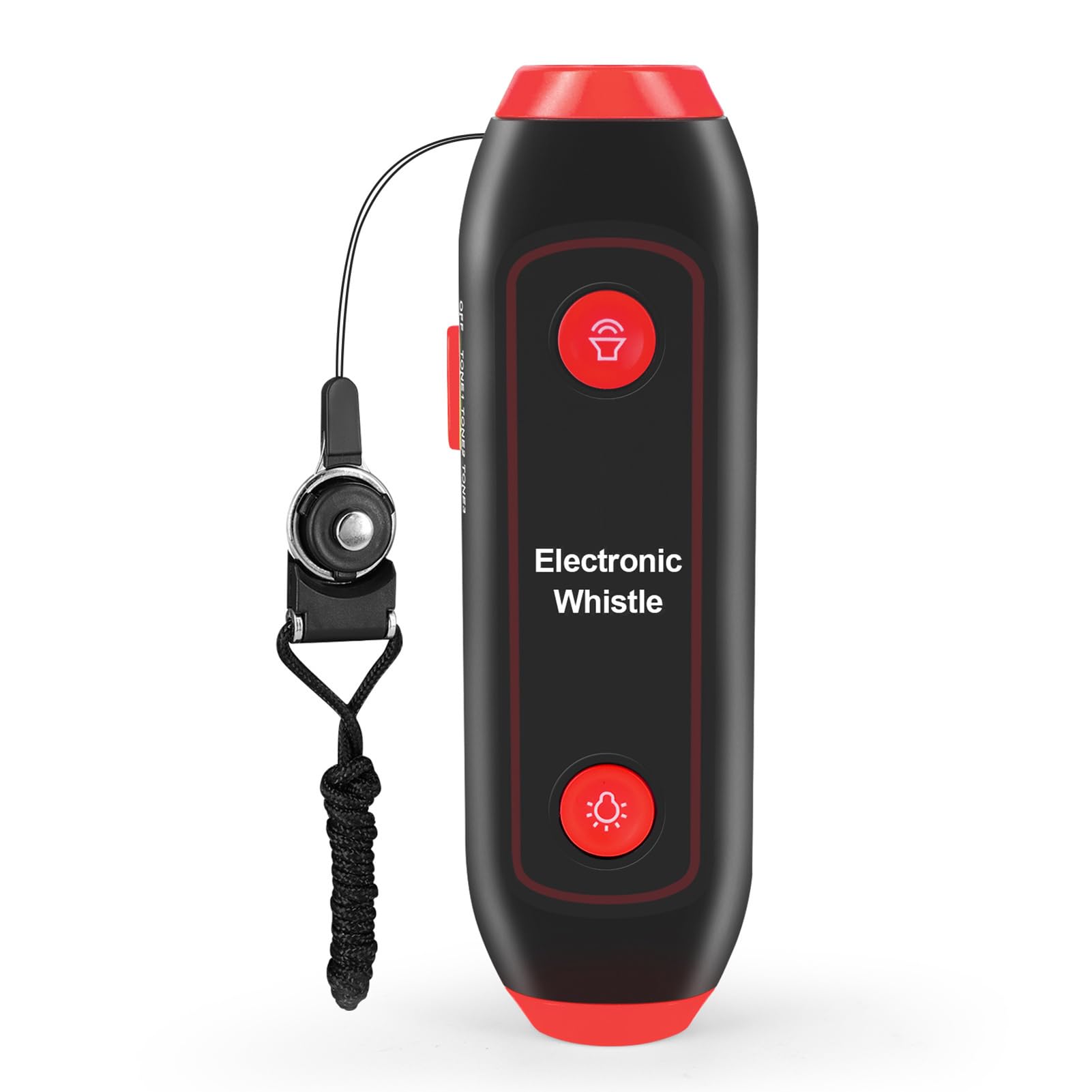 Fischietto Elettronico, Suono Forte a 3 Toni con LED Flashlight SOS Stroboscopico per Arbitro Addestramento Cani Sport