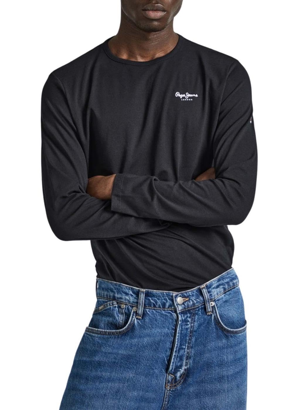 Pepe Jeans Mens Original Basic 2 Long N T-Shirt, Black (Black), XXL UK