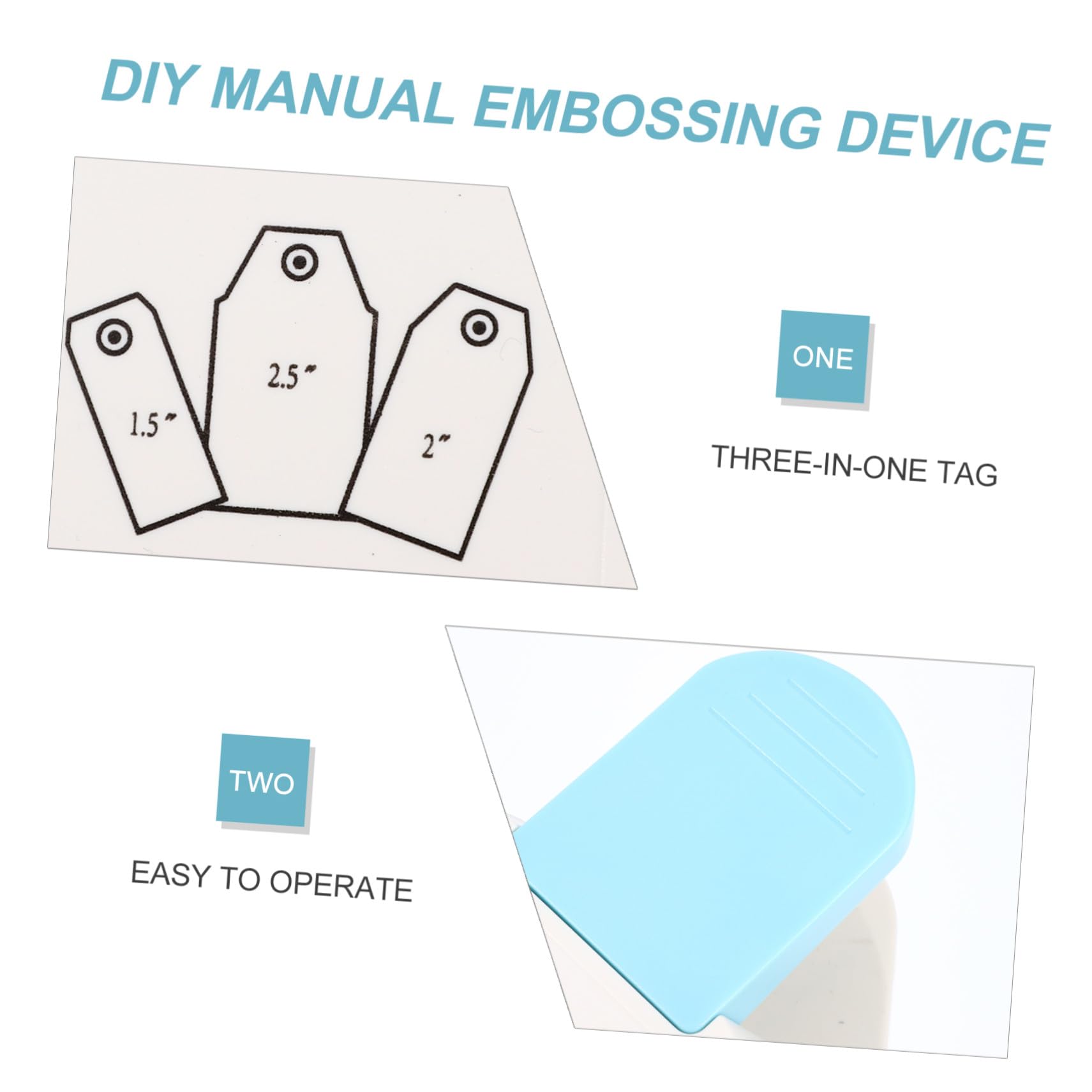 Punzone Artigianale per Carta a Forma di Etichetta 3 in 1 | Tre Larghezze 3, 8cm 5, 0cm 6, 4cm, Impugnatura Ergonomica, Abs e Lega di Zinco
