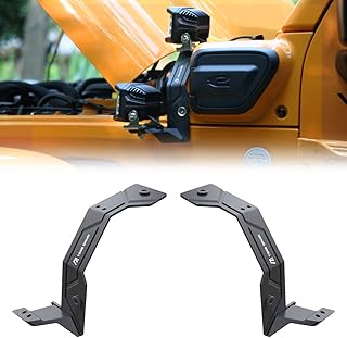 Dual A-Pillar Light Mounting - Windshield LED Light Brackets for Off-Road Light Bar Detachable Compatible with 2018-2022 Jeep Wrangler JL 4XE Gladiator JT Black(1 Pair)【NOT for Mojave and 392】
