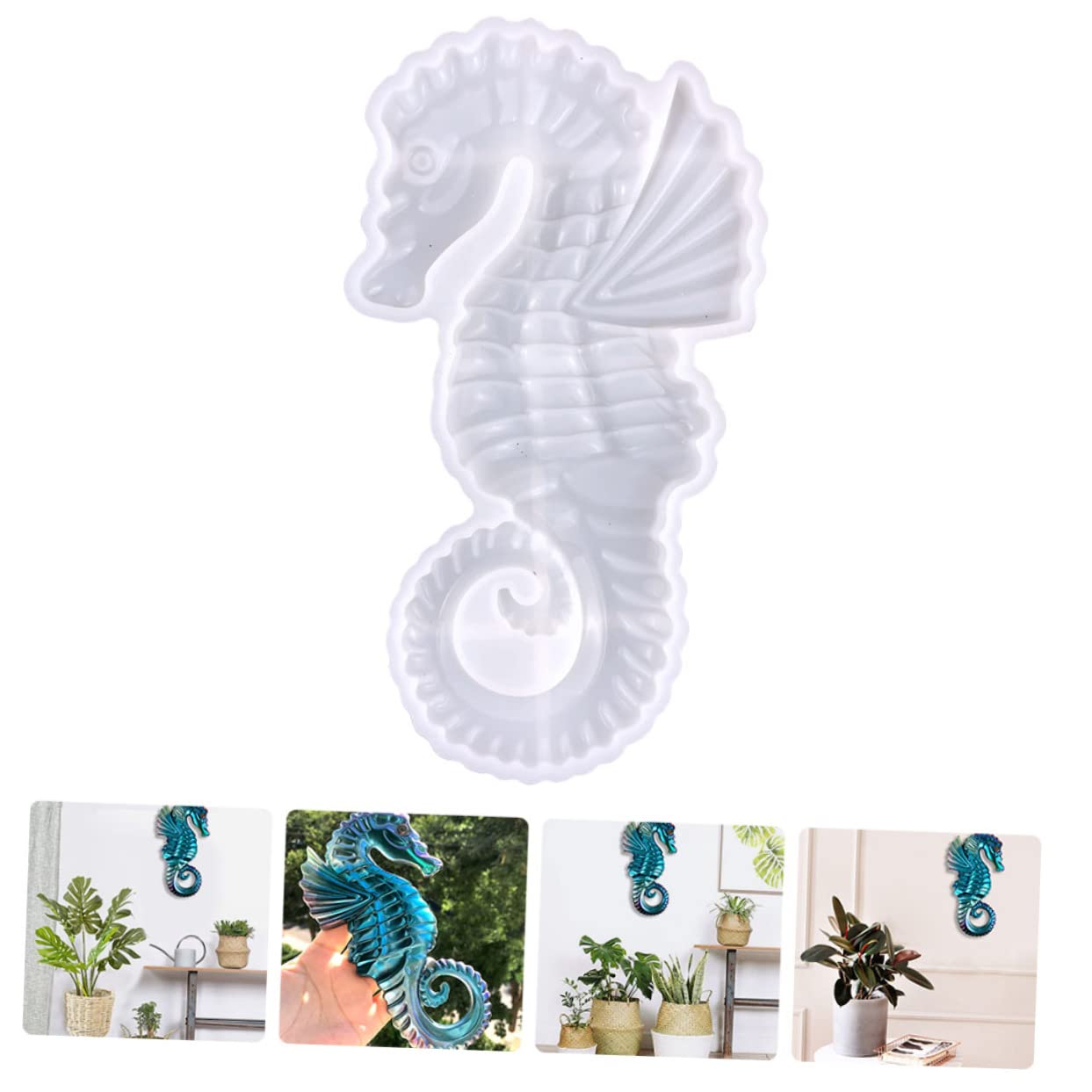 SHINEOFI 5pezzi Stampo Silicone Per Decorazioni Forma Di Cavalluccio Marino Mold Flessibile Per Creazioni Artigianali e Decorazioni Murali Alta Elasticità e Resistenza Allo Strappo
