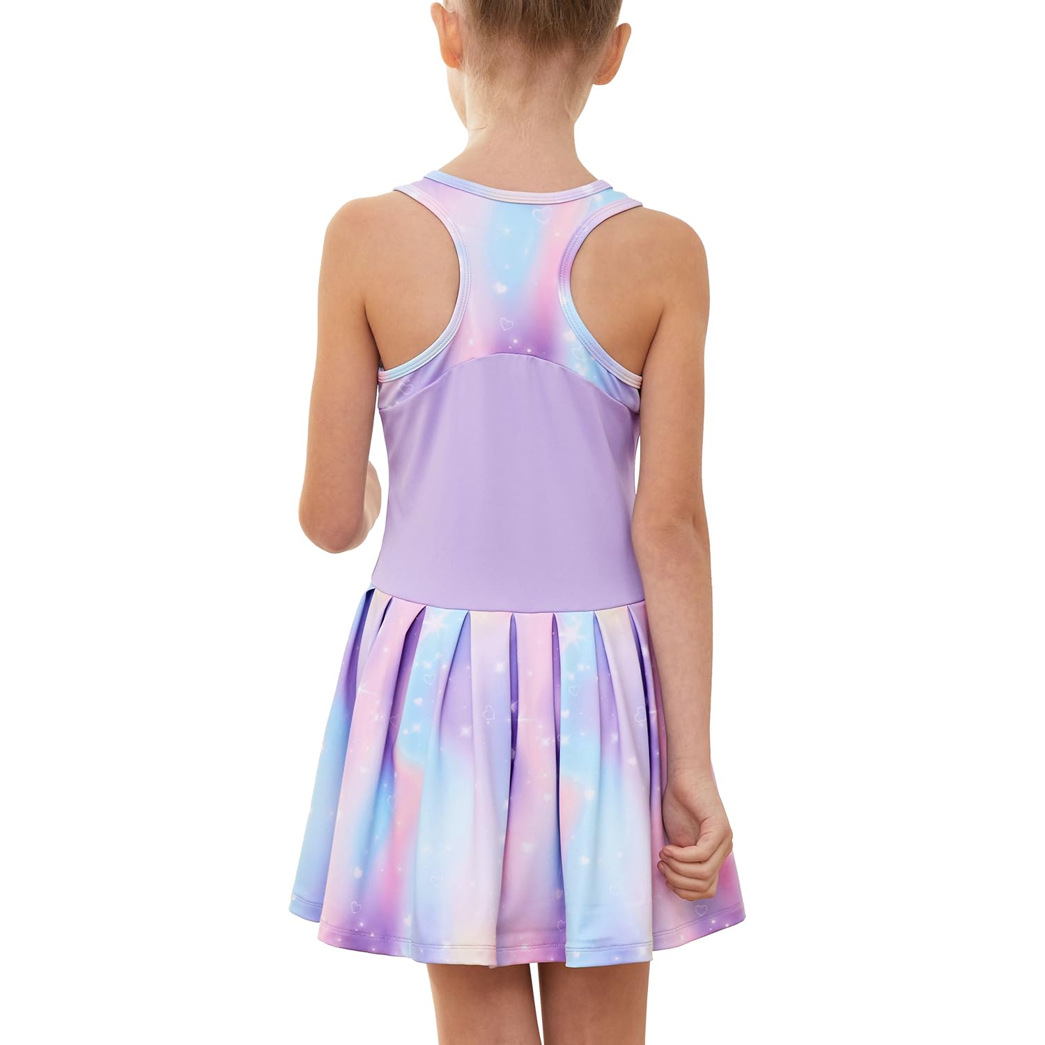 MODAFANS Tennis-/Golf-Pickleball-Kleid für Mädchen, ärmellos, athletisch, plissiert, Outfits mit Shorts