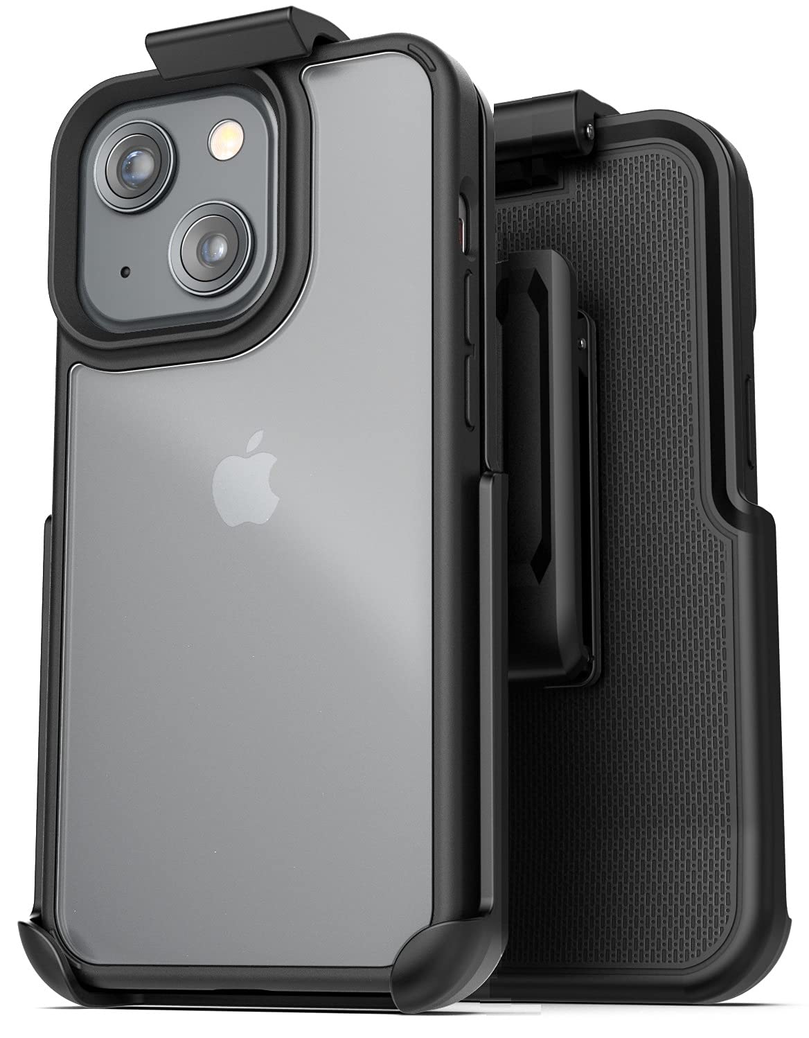 Holster Designed for iPhone 13 Belt Clip Case - Transparent Phone Case with Holster (Clear Frost) (iPhone 13)