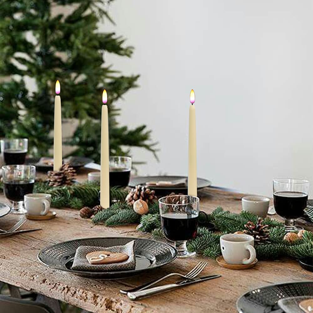 Baquler 12 candele coniche senza fiamma, a LED, tremolanti