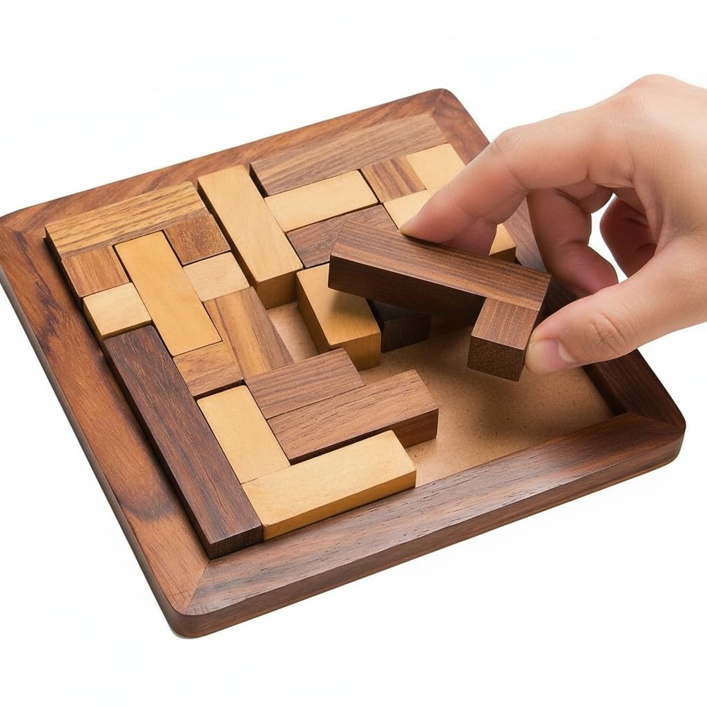 The Puzzl Co - Square Shaped Wooden Pentomino Puzzle, 3D Wooden Puzzle for Kids 4+ Years, Brain Teaser Game, Educational Puzzle Set for Kids, Durable and Sturdy-image-22