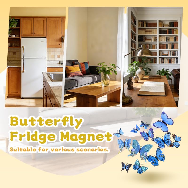 12 imanes decorativos de mariposa en 3D para refrigerador miniatura 2