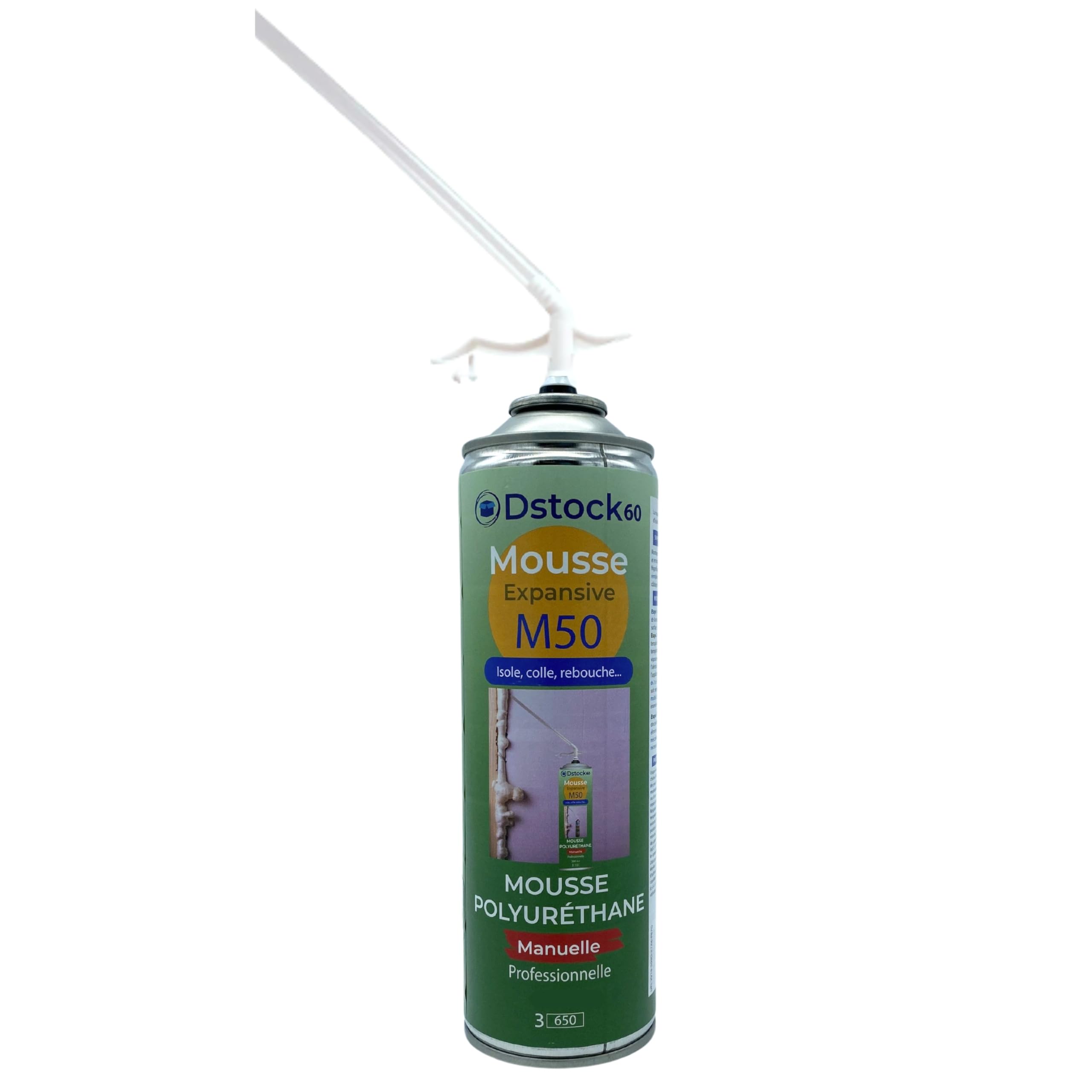 DSTOCK60 - Lot de 4 - Mousses expansives manuelles 300ml - mousse polyuréthane professionnelle - Isole, colle, rebouche - extérieur et intérieur