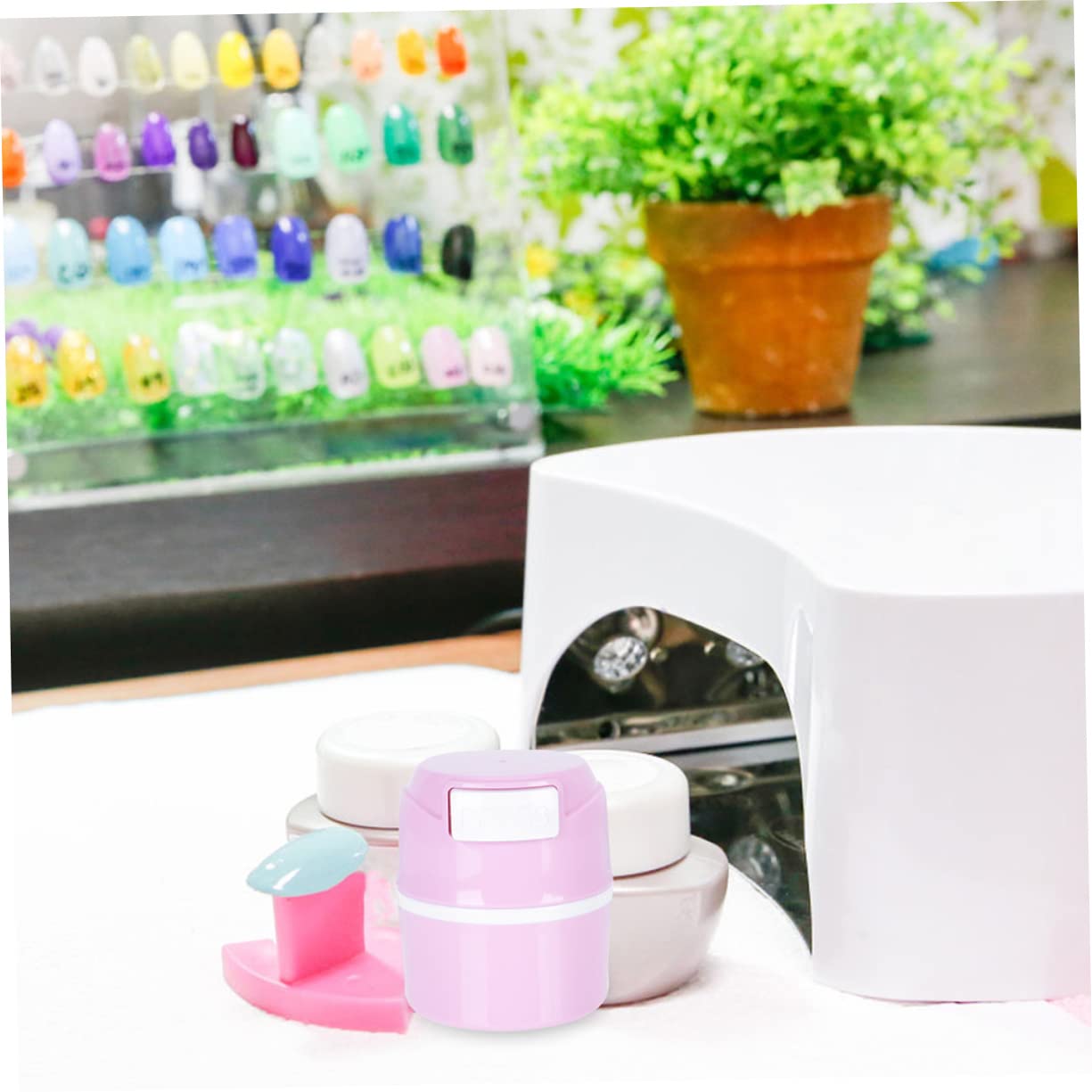 Gogogmee Duo Eyelash Glue Storage Jar Glue Box Compact Lightweight Round Arc Hole Design Easy to Use