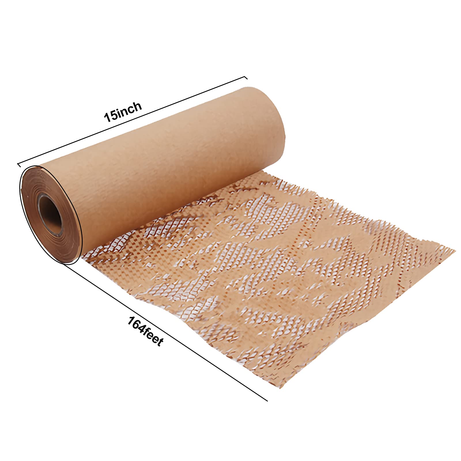 Rollo De Papel De Embalaje De Panal De Abeja - 38 Cm X 100 M, Marrón, Ecológico, Para Mudanzas Y Envíos
