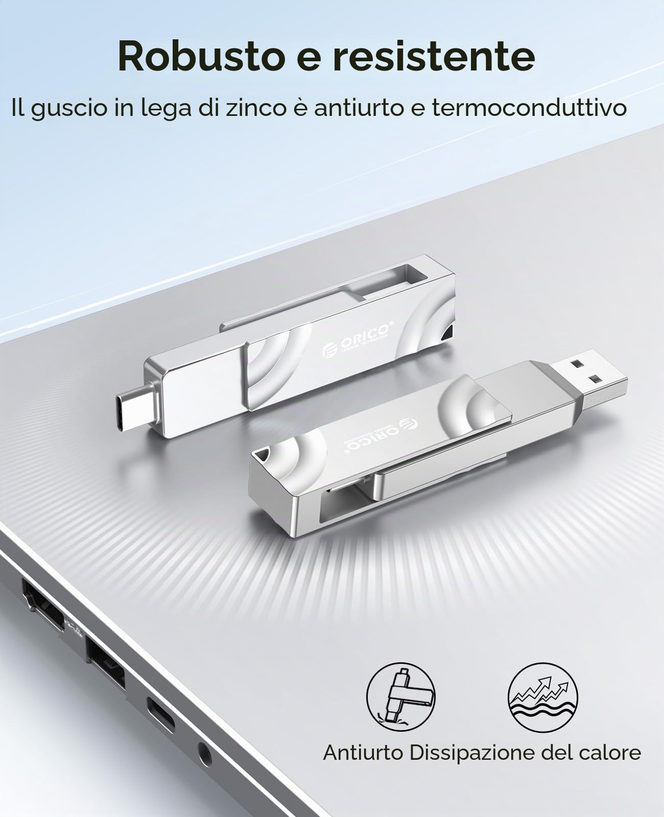 ORICO 1TB SSD Externe, Hard Disk Esterno SSD fino a 1050MB/s, USB C Unità a Stato Solido Esterne per iPhone 16/Android Telefon/PS4/Tablet/Mac/Windows OG201