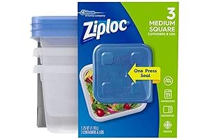 Taper Estilo Ziploc Contenedores Cuadrados Medianos