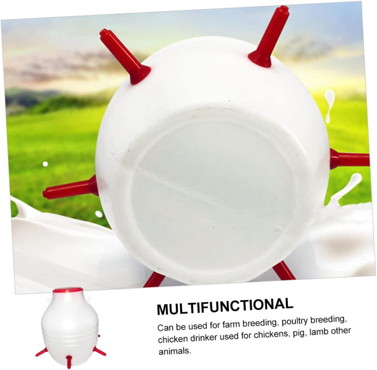 Lamb Milk Feeder with Nipples Durable Automatic Nursing Bottle for Newborn Animals Large Capacity Feeding Pot for Sheep and Goats for Farm Use
