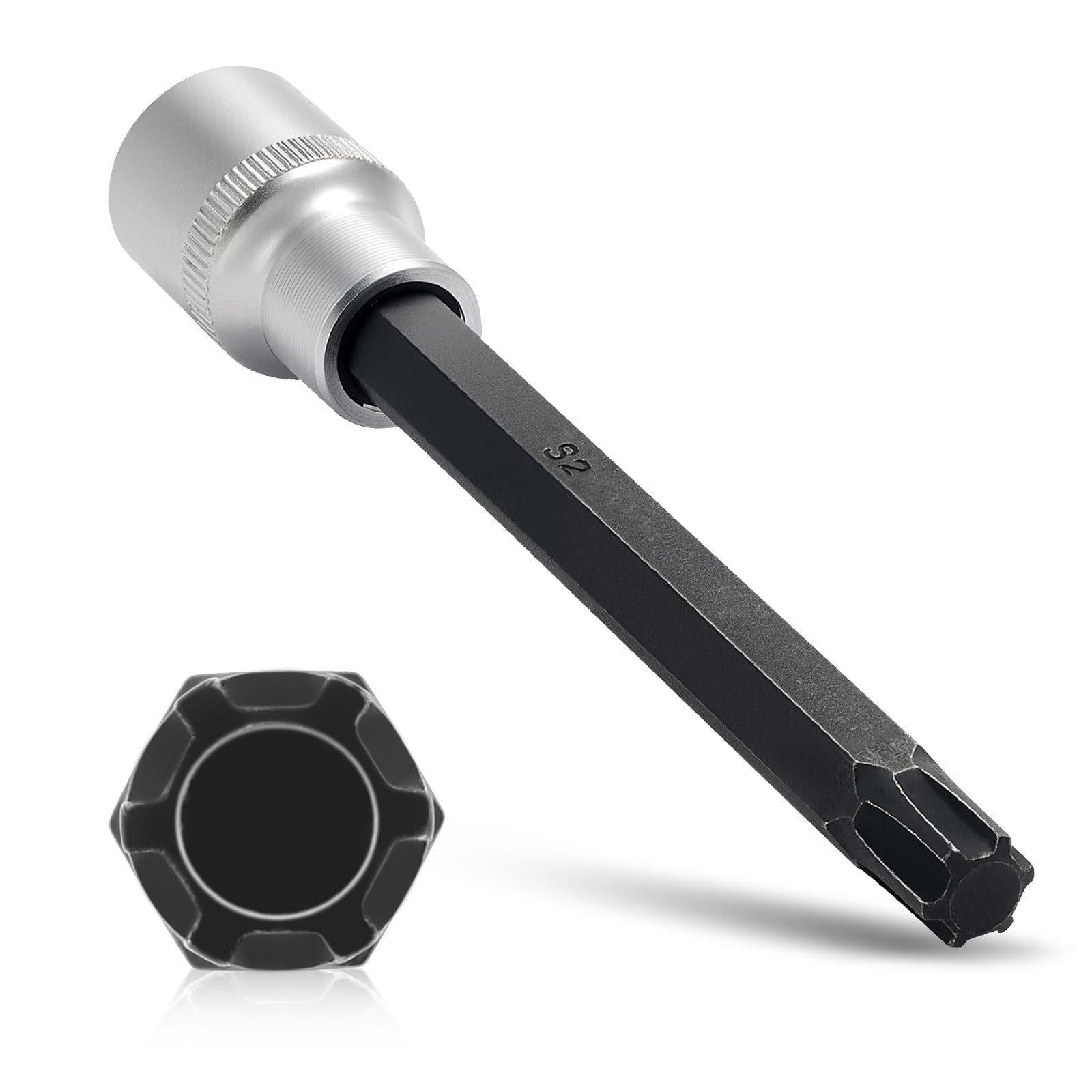 Pronese Head bolt socket for Audi and VW,Polydrive Head Bolt Tool 1/2" Drive140MM Long 6-Point M10 Socket