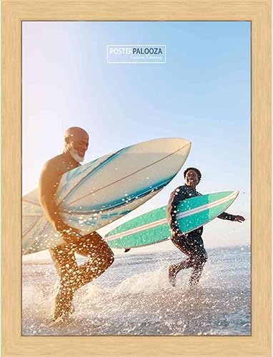 Miniatura 5 de Poster Palooza Marco de fotos tradicional de madera maciza natural de 17 x 24 pulgadas con plexiglás acrílico UV, parte trasera de tablero de espuma