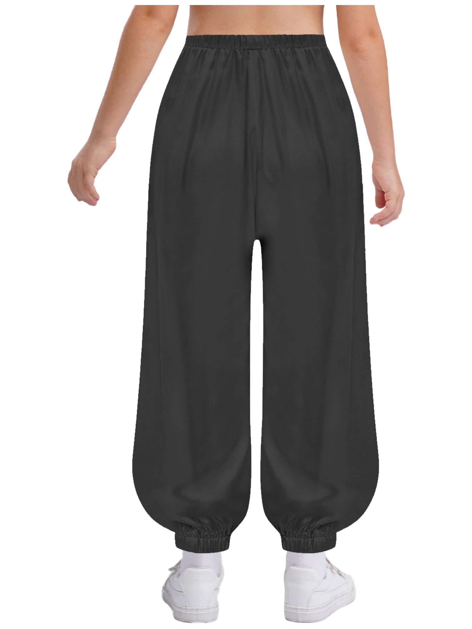 TiaoBug Pantalones De Uniforme De Kung Fu para Niños Pantalones De Satén Cintura Elástica De Pierna Ancha Disfraz De Danza árabe India