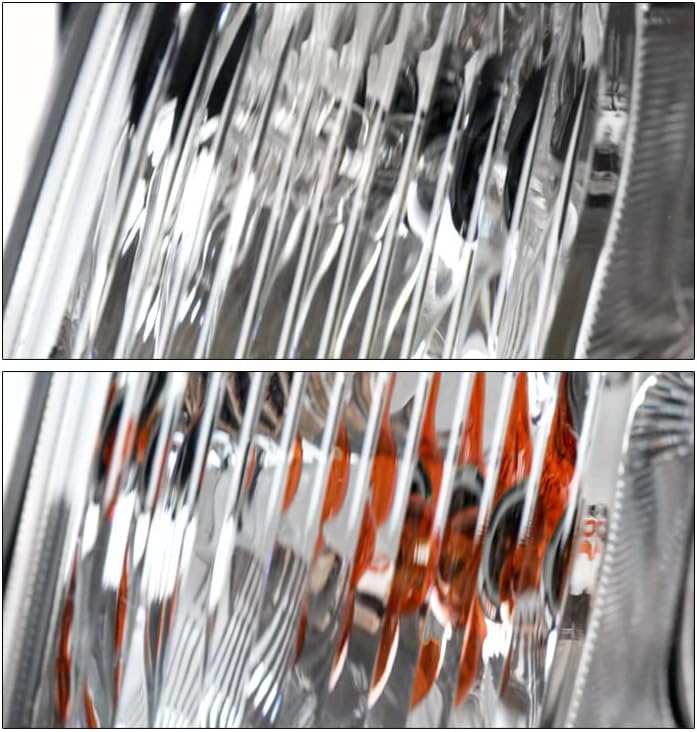 Replacement Chrome Headlights with 6" White LED DRL Lights For 2003-2006 Cadillac Escalade/ESV/EXT