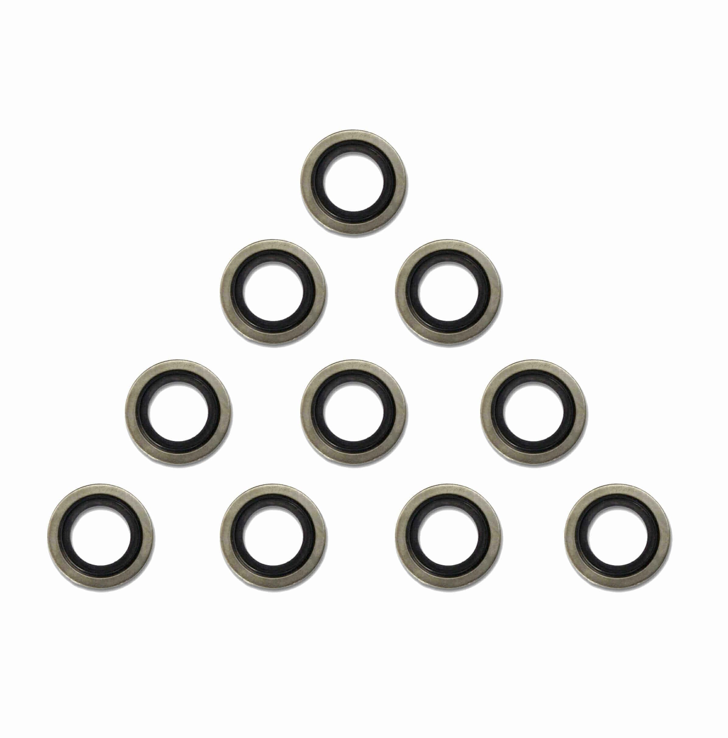 BSP Bonded Seals | Dowty Washers - High-Pressure Hydraulic Sealing Rings | Self Centering For BSP Male Threads | Pack Of 10 (1" BSP)