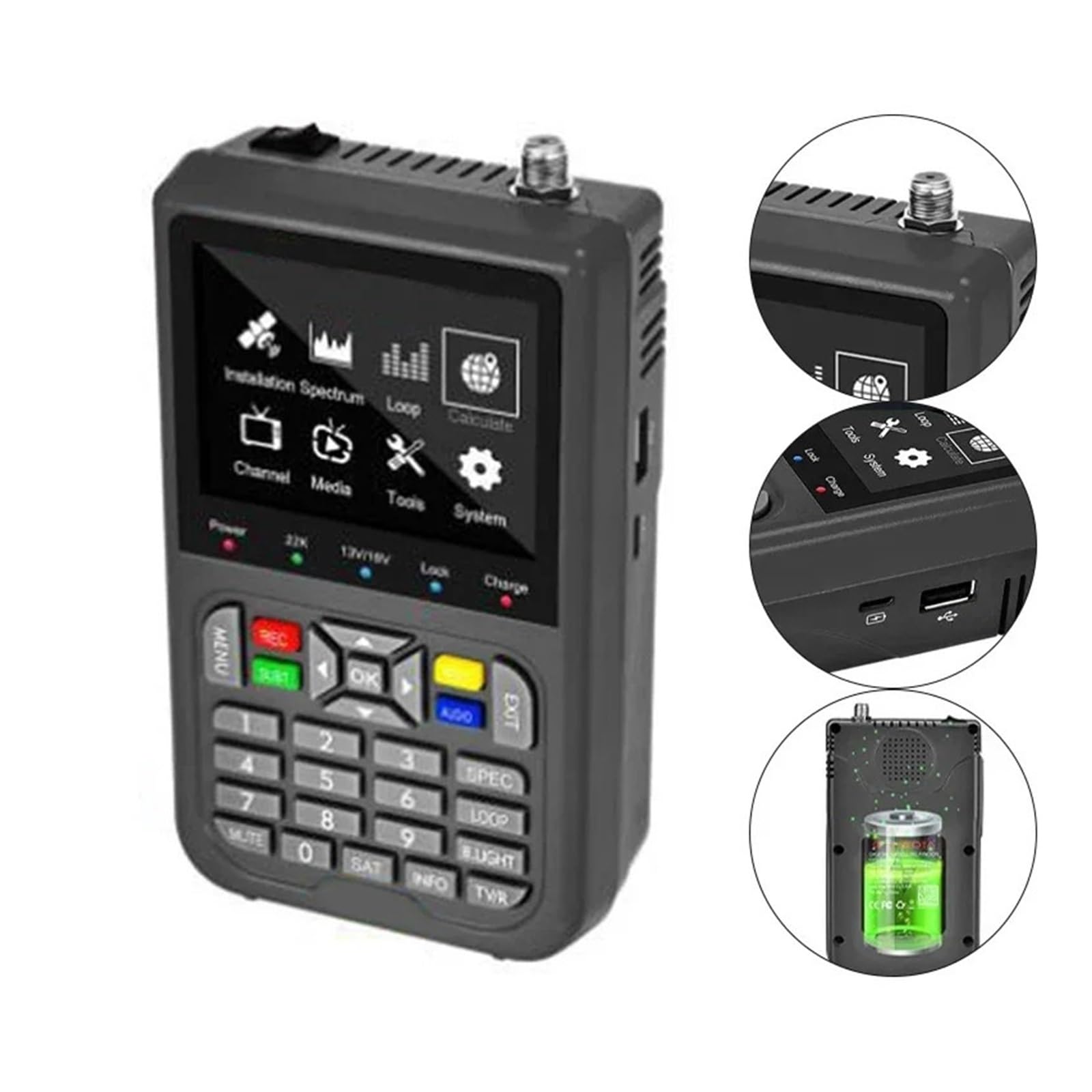 1 pz Misuratore satellitare Star Finder Satellite DVB-S/S2/S2X Schermo TFT LCD Alta Definizione Sostituisci Accessori pratici Localizzatore di segnali