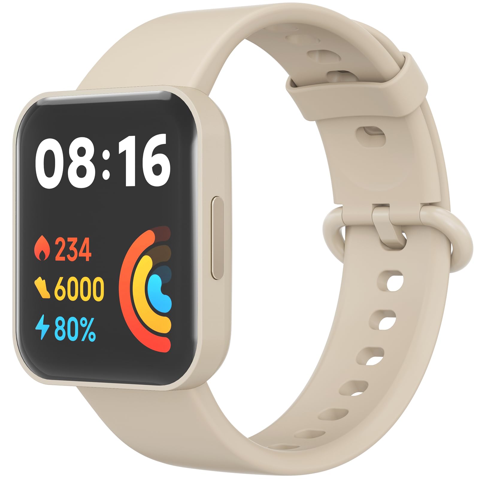 Vancle VANCLE Sport Strap for Xiaomi Redmi Watch 2 / MI Watch Lite 2 / Redmi Watch 2 Lite, Soft Silicone Wristband Xiaomi Redmi Watch 2 for Men Women (Beige)