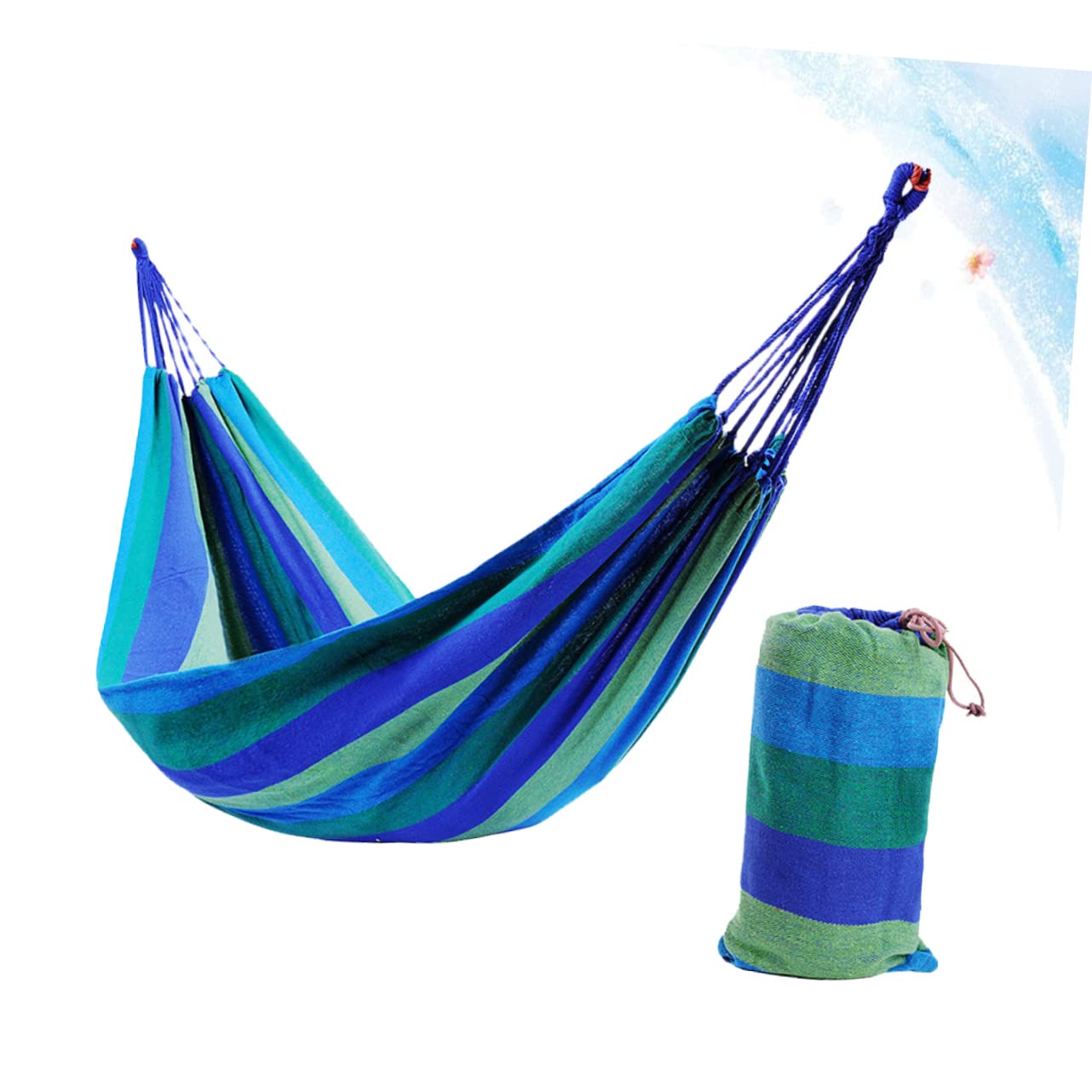 Hamaca Colgante de Lona Azul para Exteriores, 1 Pieza