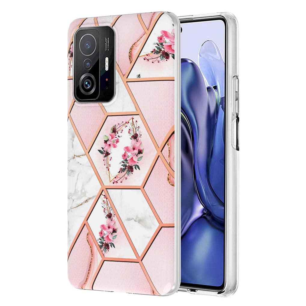 SEAHAI Cover Per Xiaomi 11T Pro 5G E 11T 5G | Custodia In Silicone TPU Glitter Marmo Nero | Ultra Sottile E Antiurto
